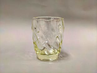 白瑠璃ガラス 十一方流れロックグラス